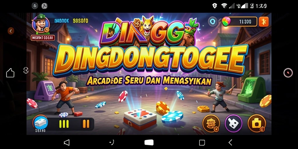 Screenshot gameplay DINGDONGTOGEL, menunjukan tantangan arcade yang menyenangkan.
