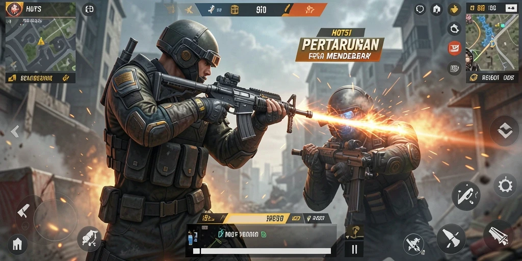 Tampilan gameplay HOT51 yang intens dan menegangkan.