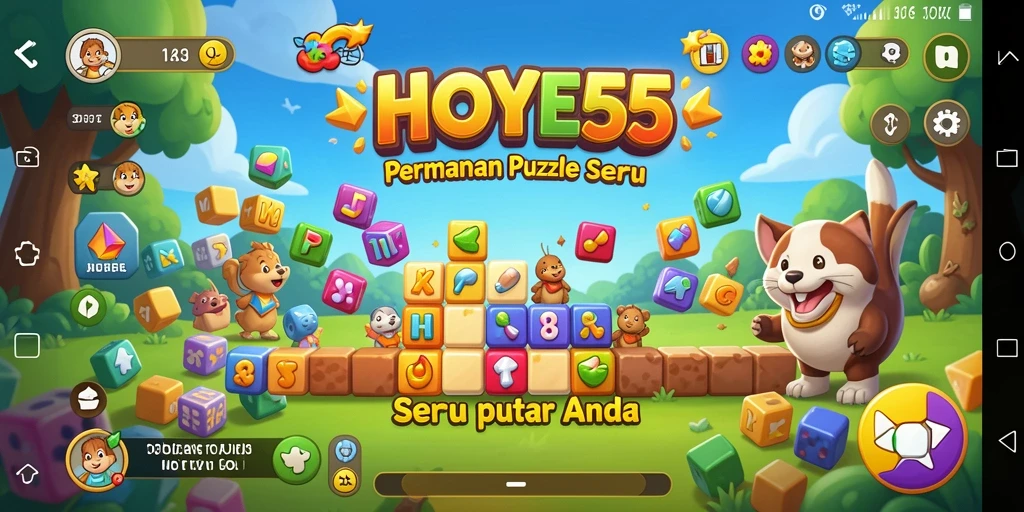 Screenshot HOYE55 menunjukkan gameplay seru dari tantangan Puzzle.