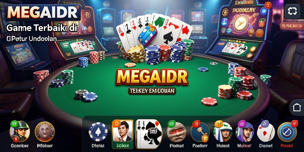 Tampilan seru gameplay Poker di MEGAIDR dengan pemain yang aktif.