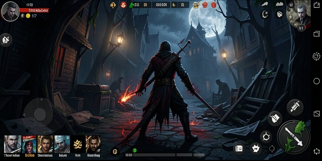 Screenshot gameplay OLX17 menampilkan suasana horror yang menegangkan.