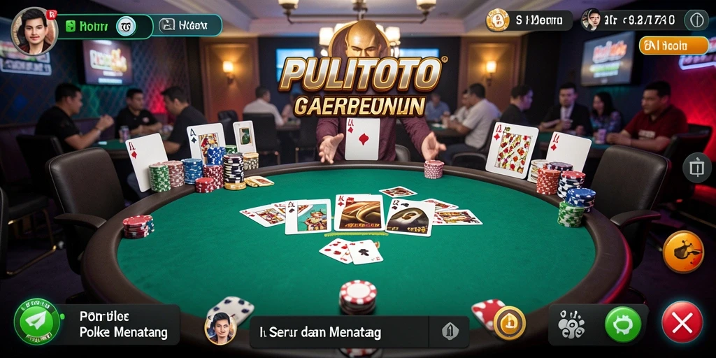 Tampak pemain sedang asyik bermain poker di PULITOTO.